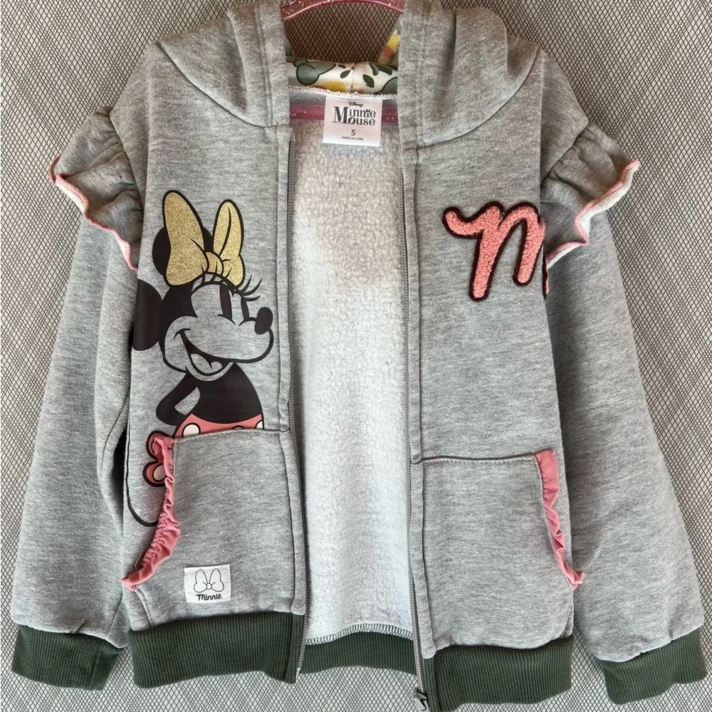 Disney Minnie Mouse - Gold bow Ear Minnie Hoodie (Size 5)